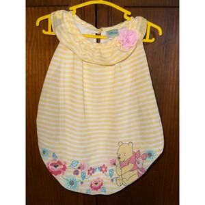 Disney Baby Winnie the Pooh Piglet Striped Romper Yellow White 0-3M